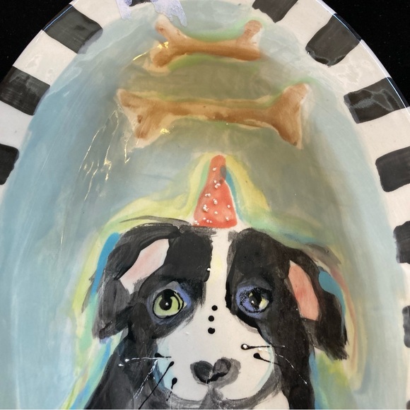 Handmade Ceramic Oval Serving Tray “Dog Dreams ” 12”x8”Original Design - Picture 6 of 13